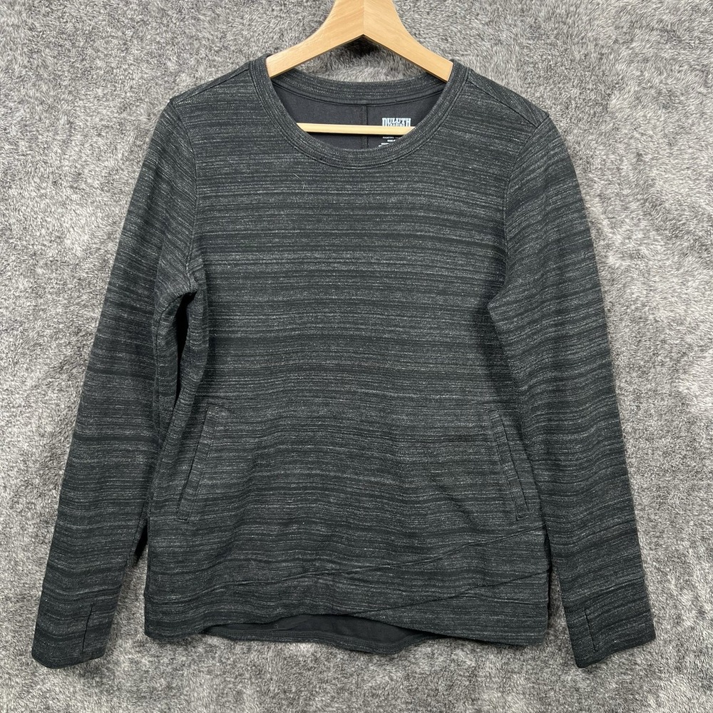 Duluth Trading Women Medium Long Sleeve Crew Neck Sweatshirt Black Pockets
